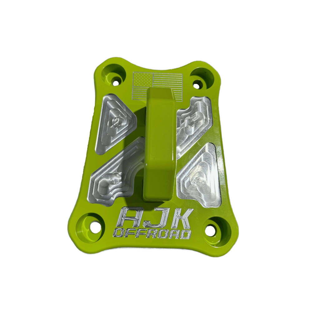 Polaris Pro R / Turbo R Billet Radius Rod Plate / Pull Plate  AJK Offroad Yes Lifted Lime 