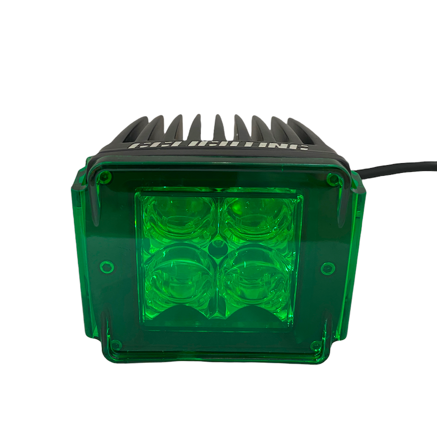 LED Pod Lens Colored Cover 3x3 offroad lighting Green