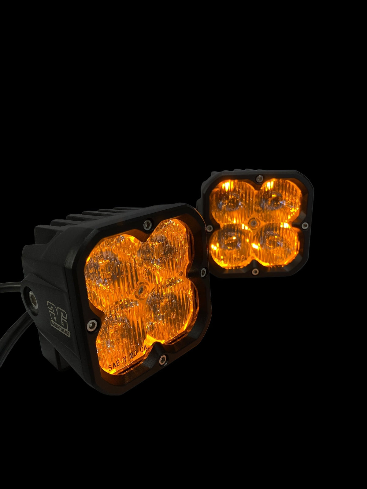 Amber Backlit Race Series Offroad LED Pod Pair With Harness