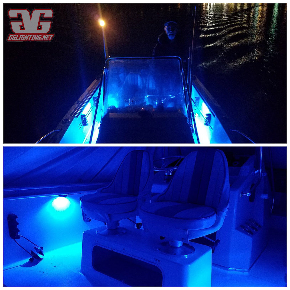 boat led lights blue white red green amber yellow white interior exterior under swim step