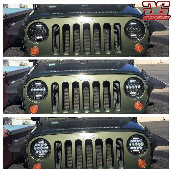 Round Plug & Play Headlight Replacement LED Jeep Wrangler