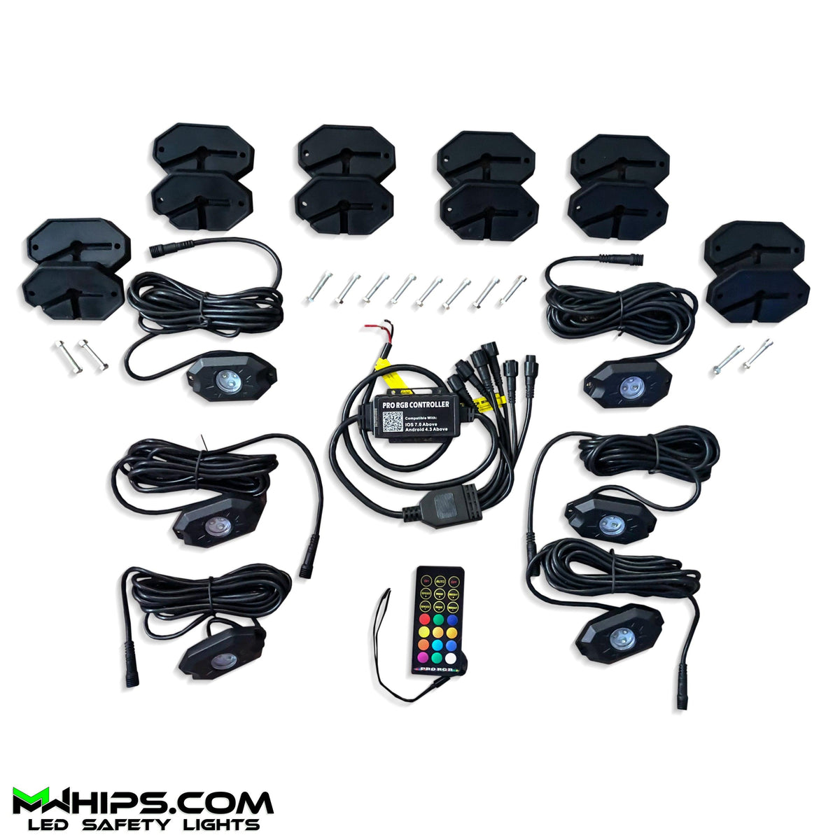 6PC T2 BLUETOOTH RGB ROCK KIT